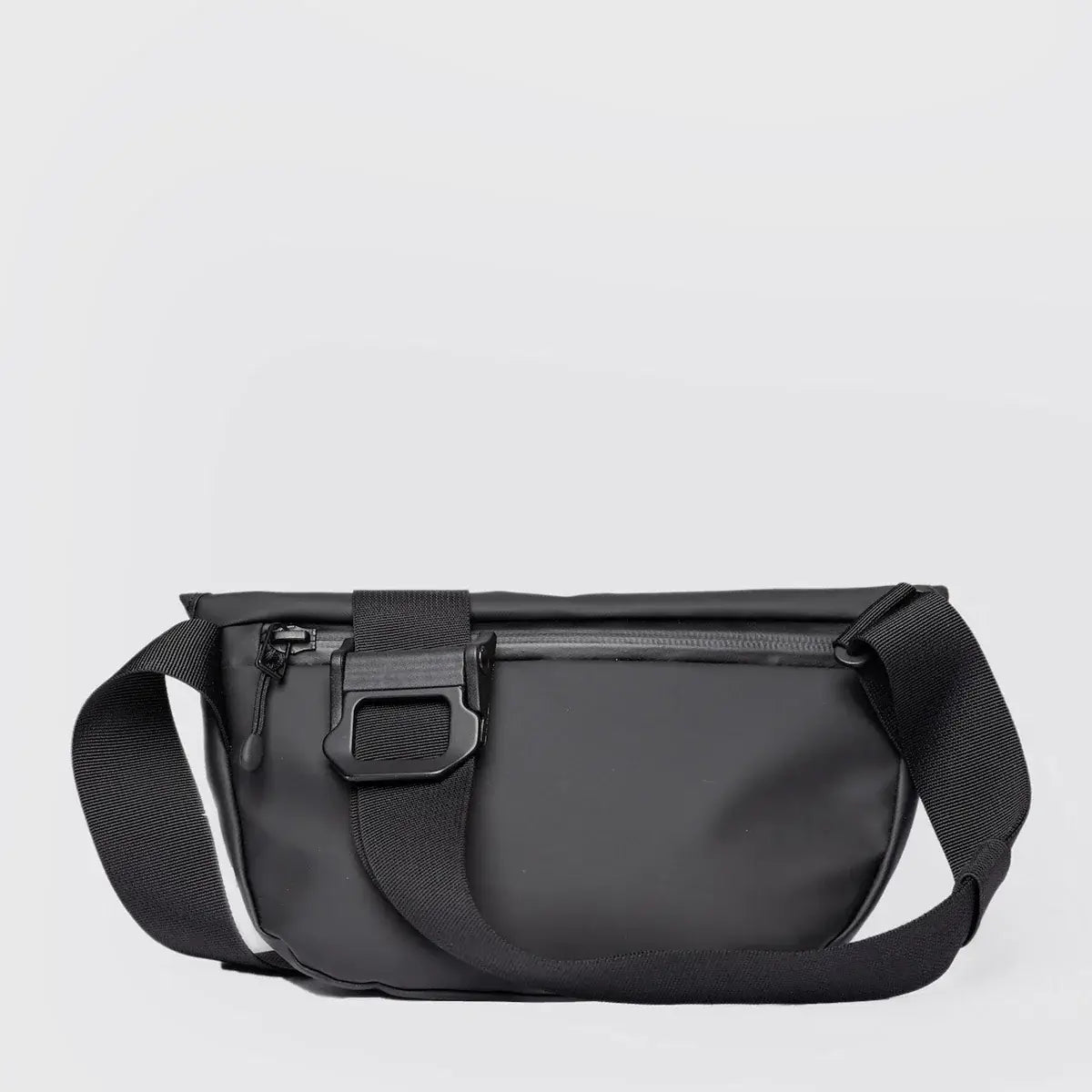 Stream Messenger Mini Black Shoulder Bag with adjustable strap and zipped pocket, waterproof design.