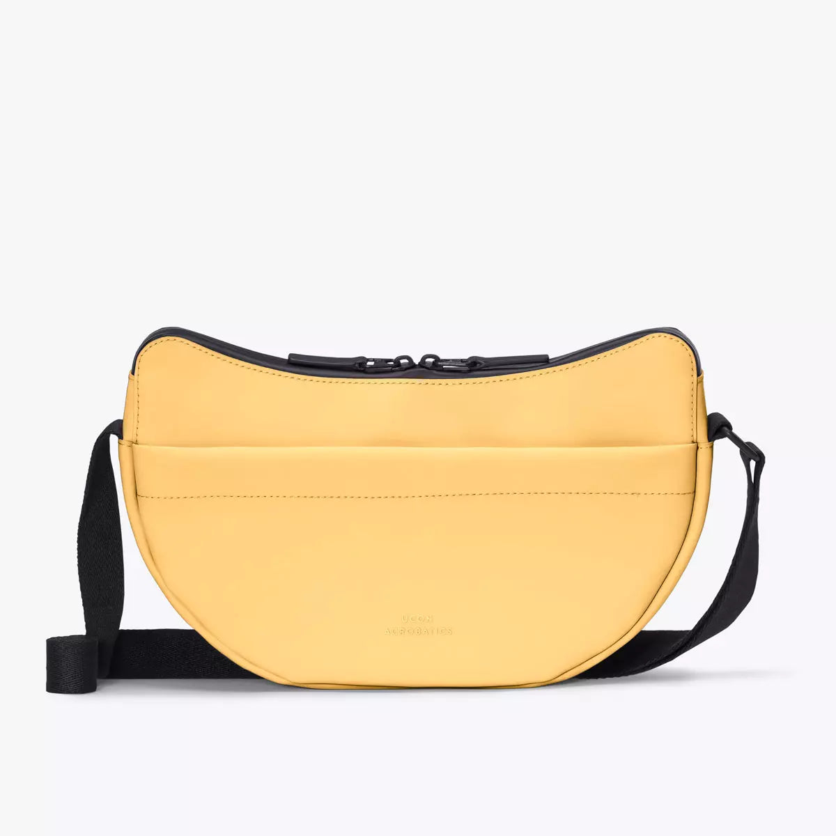 Alva Medium Lotus Infinity Lemon Shoulder Bag in durable yellow with adjustable strap and waterproof design.