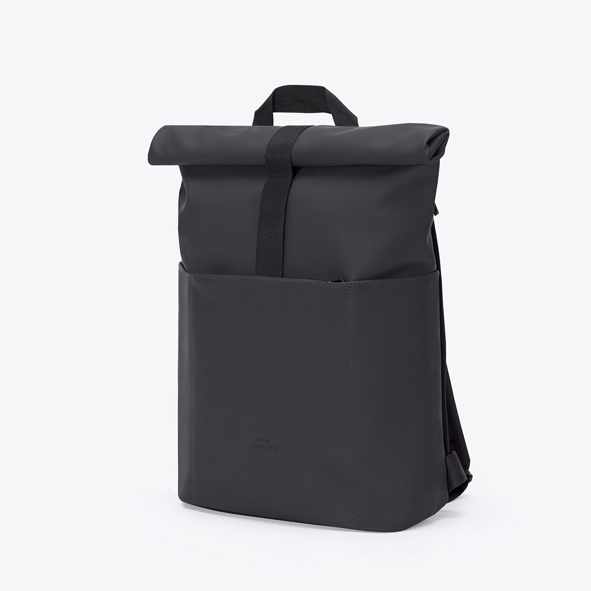 Hajo Mini Lotus Black Backpack with waterproof roll-top closure and extra pockets.
