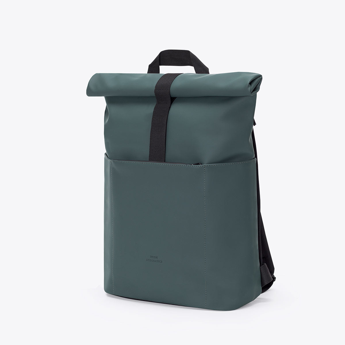 Hajo Mini Lotus Forest Backpack featuring waterproof design and roll-top closure in a stylish green color.