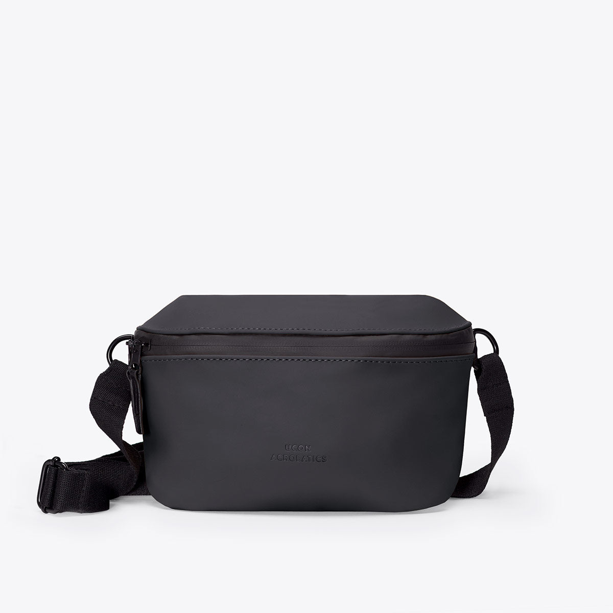 Jona Lotus Black Bum Bag, completely waterproof with zippered compartments and environmentally friendly coating.