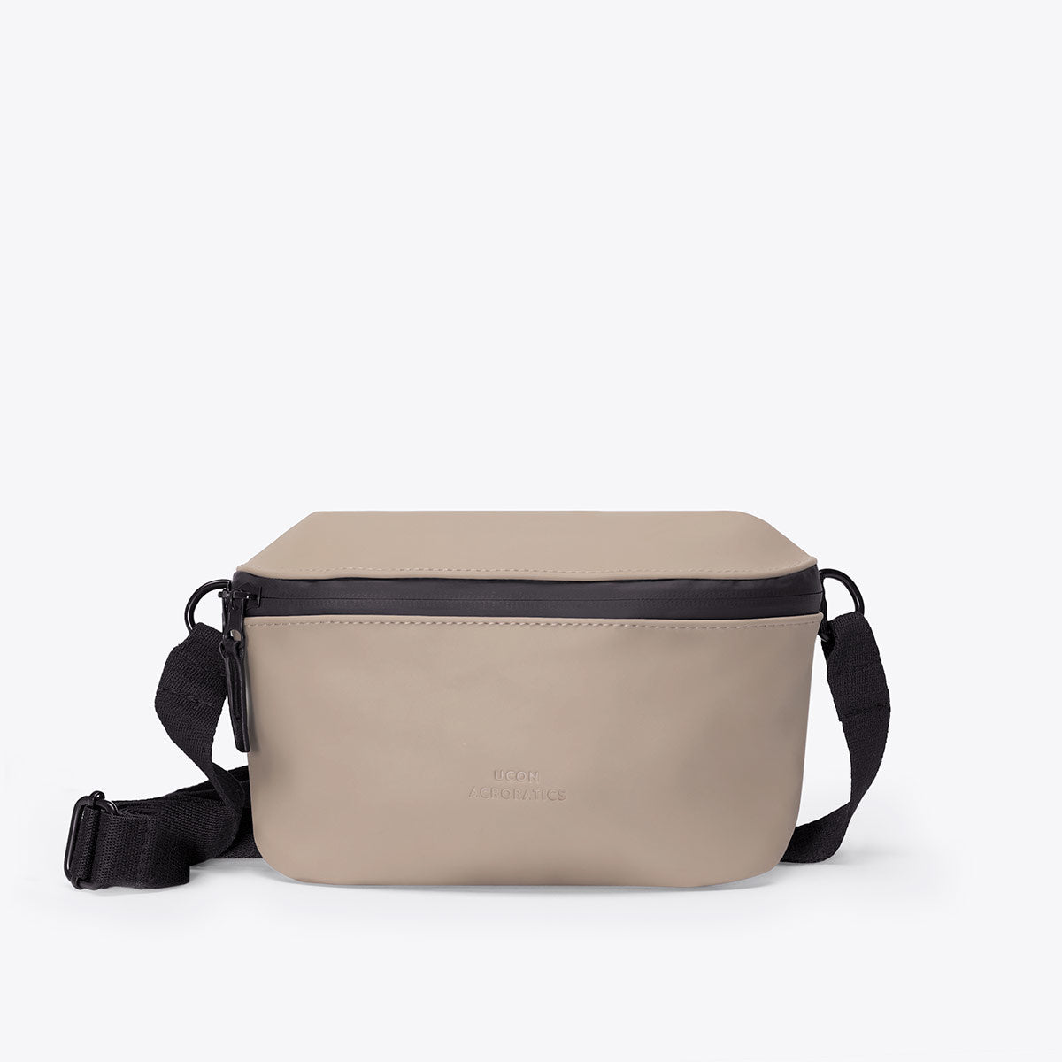 Jona Lotus Nude Bum Bag in waterproof material with zippered compartments for storage and convenience.