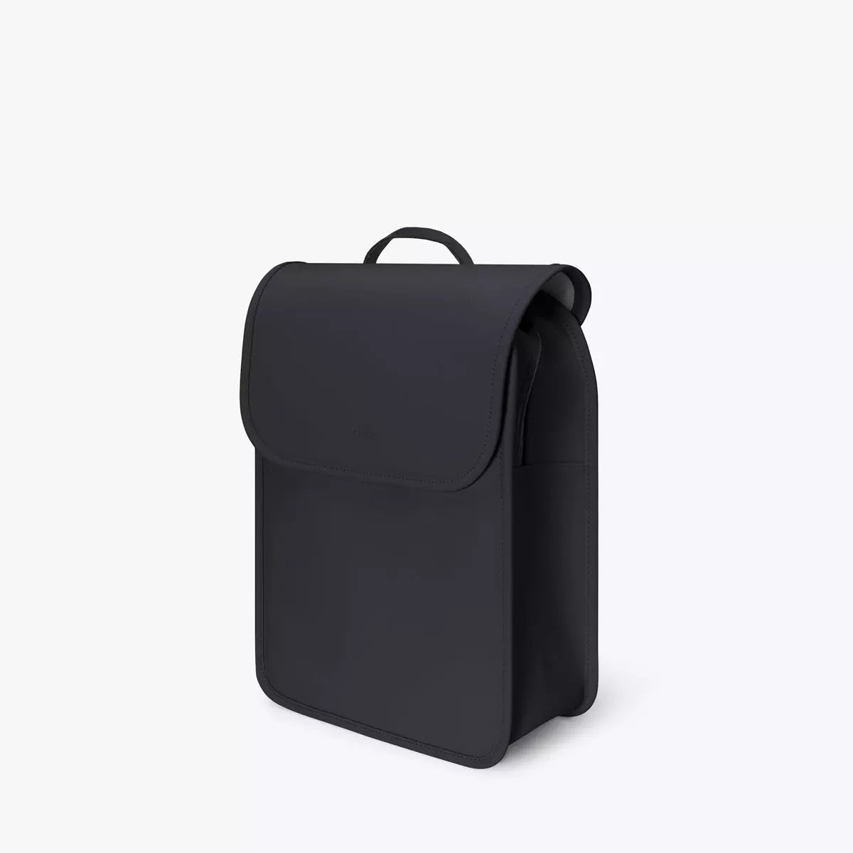 Adina Mini Lotus Infinity Black Backpack showcasing its sleek and modern design, made from ultra durable materials.
