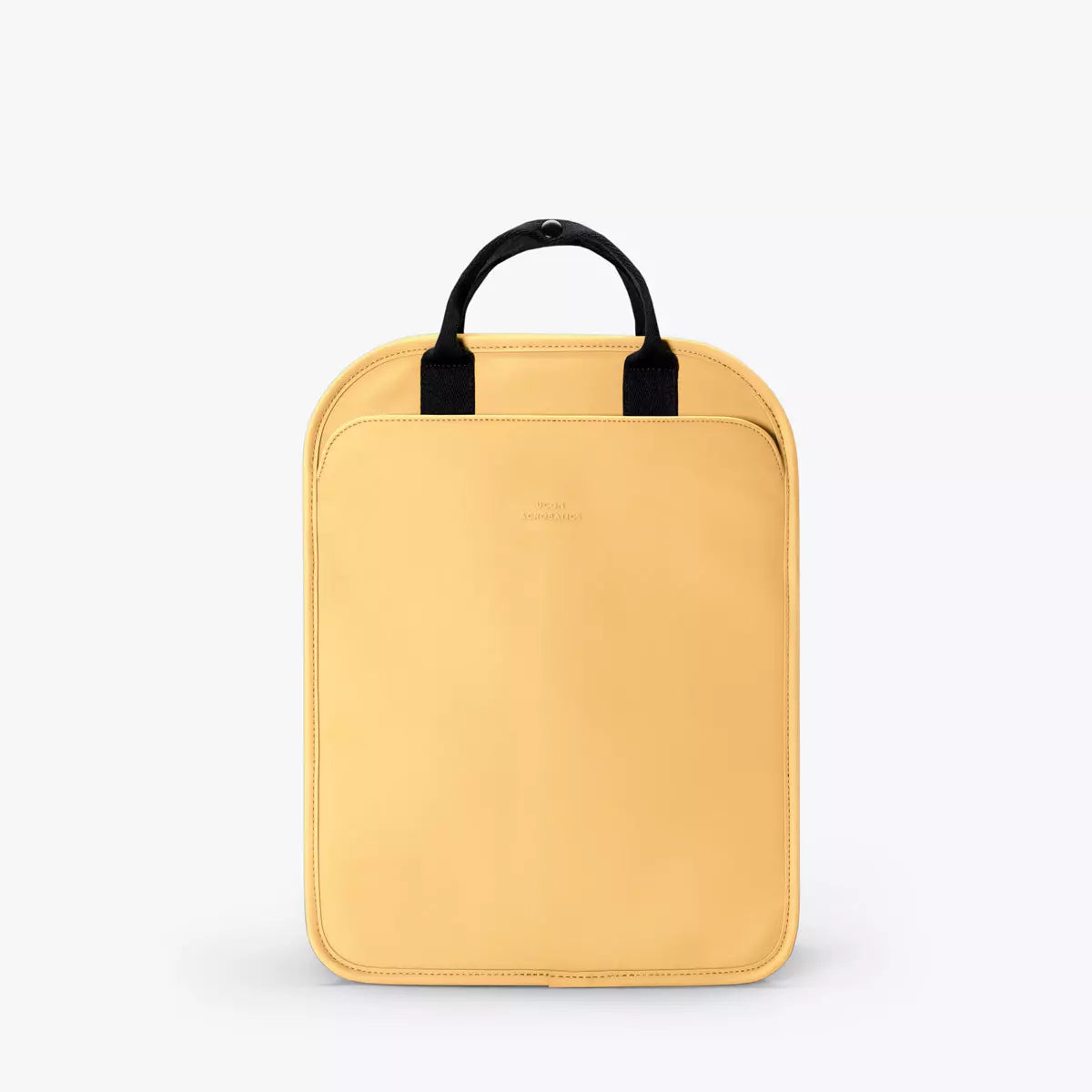 Alison Lotus Infinity Lemon Backpack in yellow color with adjustable straps and zippered compartments.