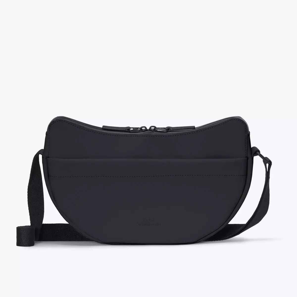 Alva Medium Lotus Infinity Black Shoulder Bag with adjustable strap and sleek design.