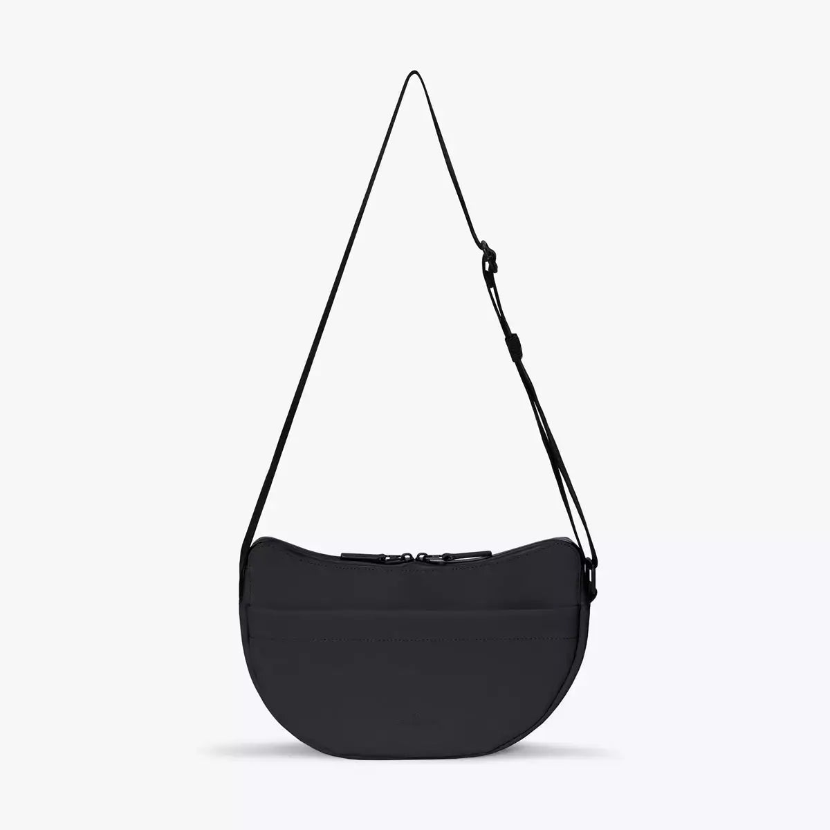 Alva Medium Lotus Infinity Black Shoulder Bag featuring adjustable strap and waterproof material.