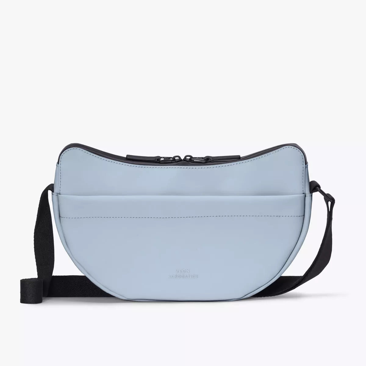 Alva Medium Lotus Infinity Fog Blue Shoulder Bag with adjustable strap and sleek design.