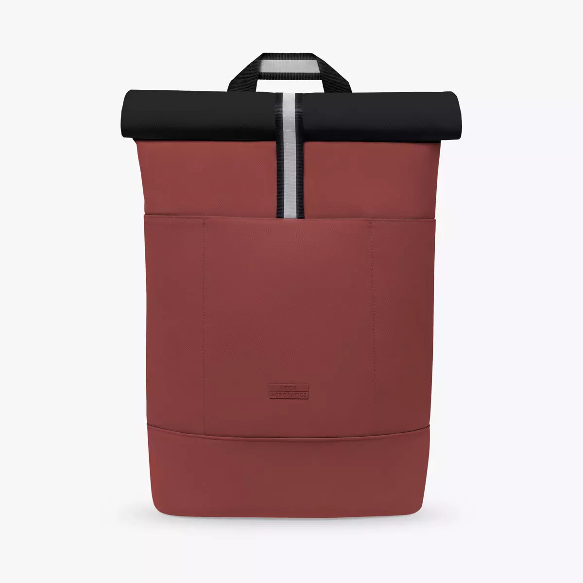 Hajo Aloe Hibiscus Black Backpack with roll-top closure and reflective bands, perfect for 16 inch laptops.