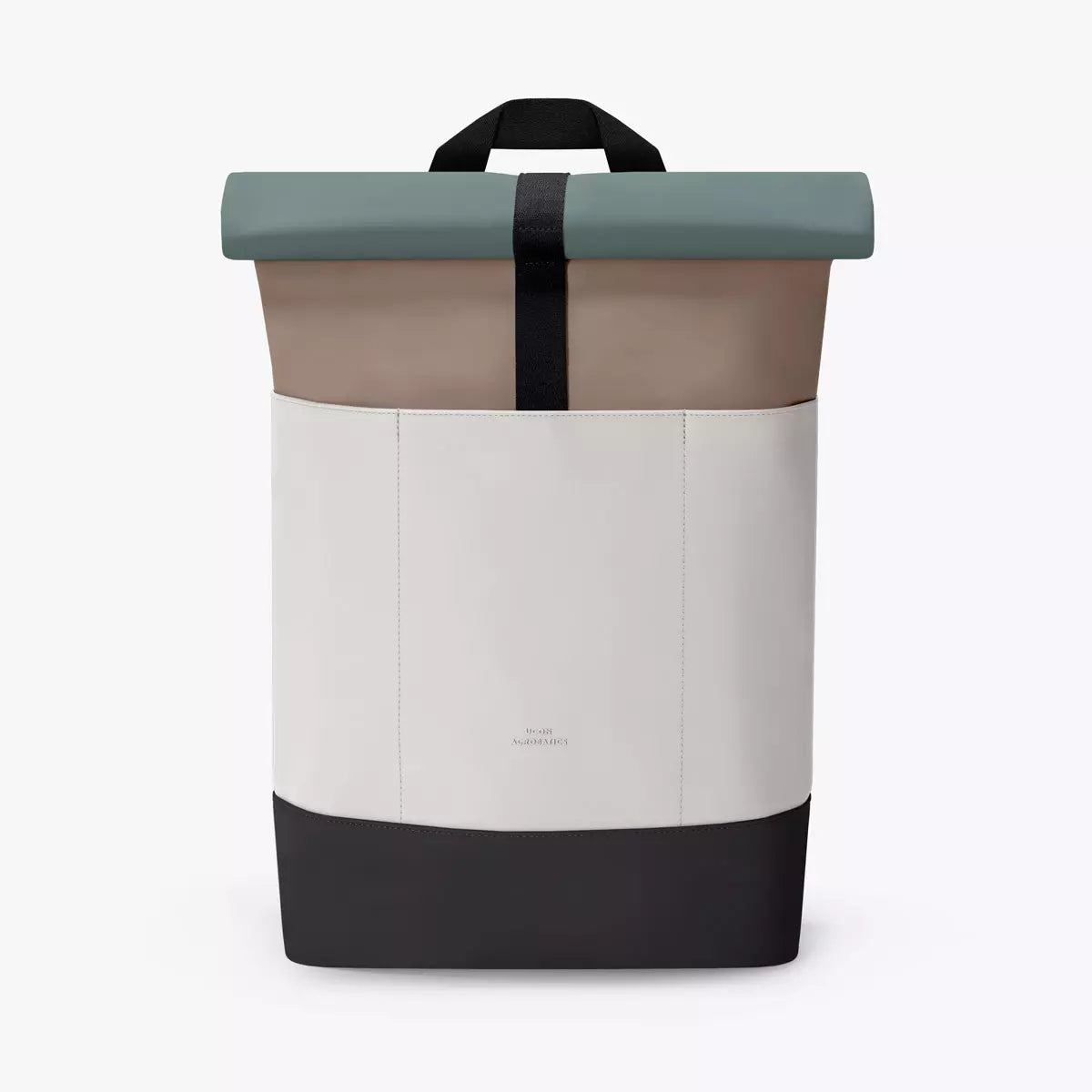 Hajo Lotus Infinity Dark Sand Glacier Grey Backpack with roll-top design and padded straps, perfect for daily use.