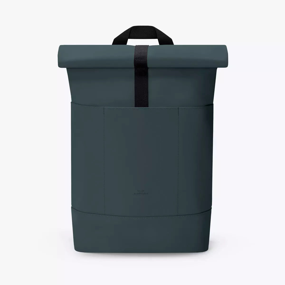 Hajo Lotus Infinity Forest Backpack in dark green with top handle and roll-top design.