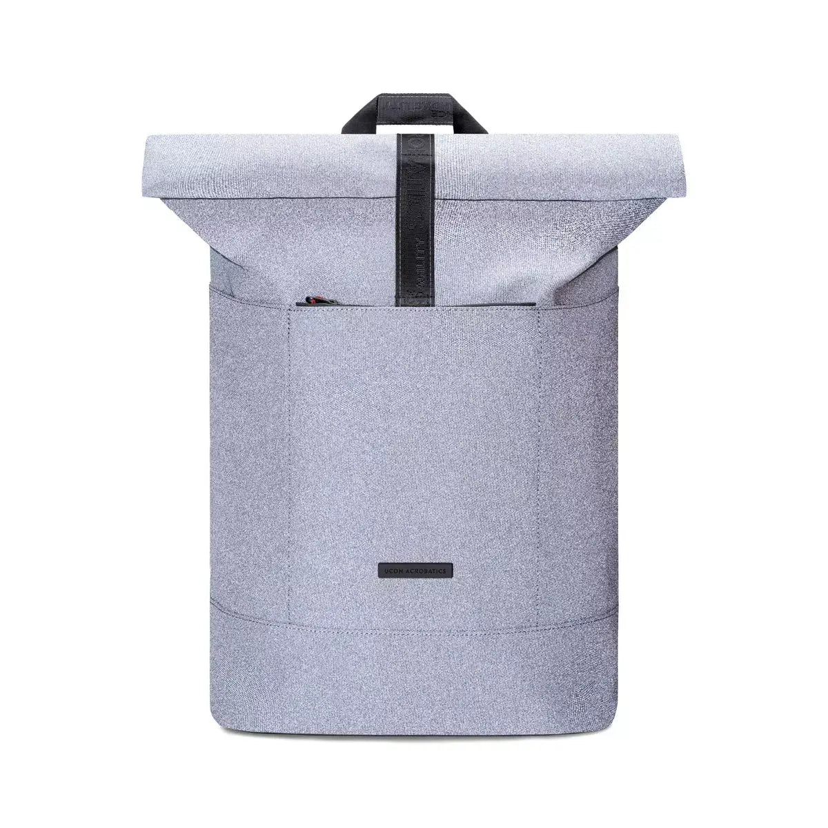 Hajo Phantom Ocean Blue Reflective Backpack showcasing its roll-top closure and side zipper features.