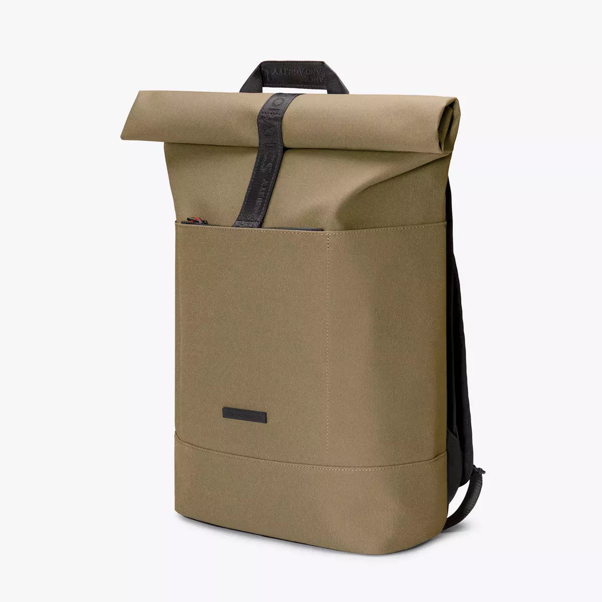 Hajo Phantom Olive Reflective Backpack with roll-top closure and padded straps in an olive color.