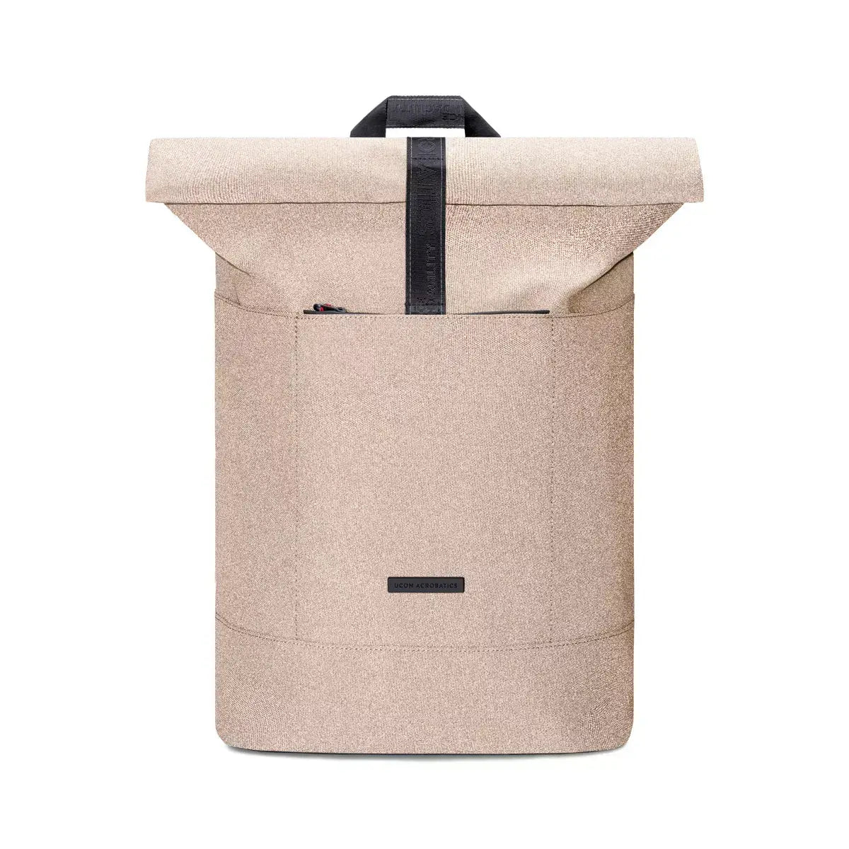 Hajo Phantom Olive Reflective Backpack with roll-top closure, side zipper, and padded straps.