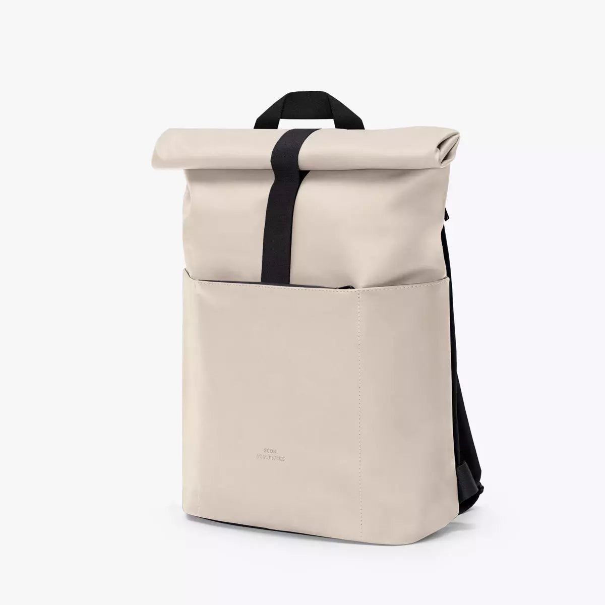 Hajo Mini Lotus Light Sand Backpack in light sand color, featuring waterproof material and roll-top closure.
