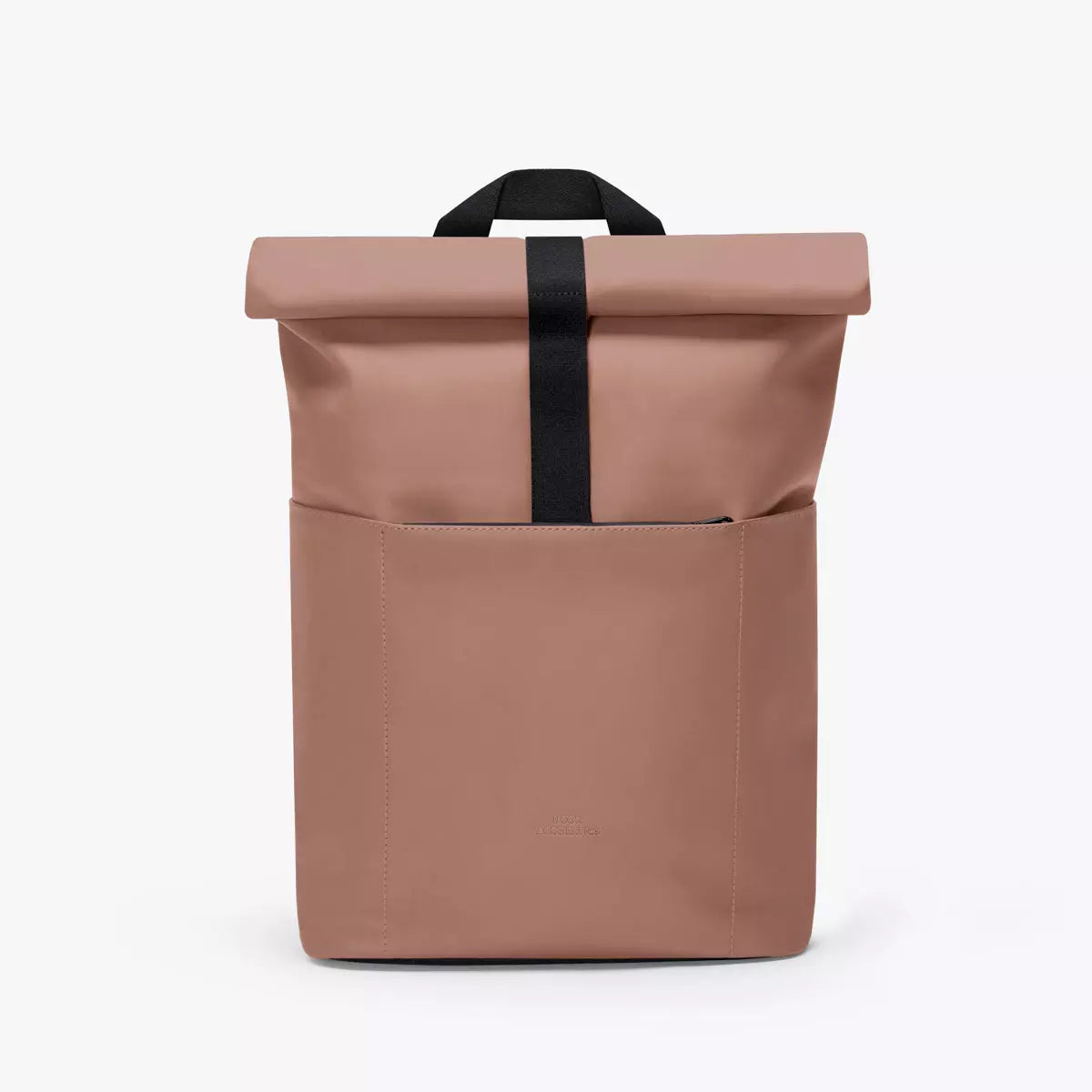 Hajo Mini Lotus Redwood Backpack with roll-top closure and padded straps in pink color.