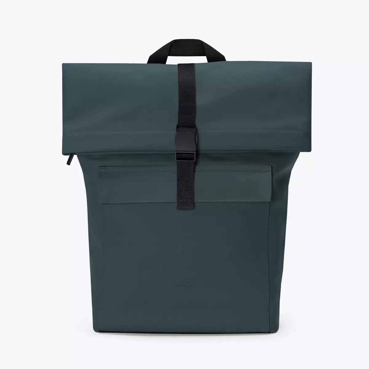 Jannik Medium Lotus Infinity Forest Backpack in dark green, featuring waterproof roll-top closure and durable design.