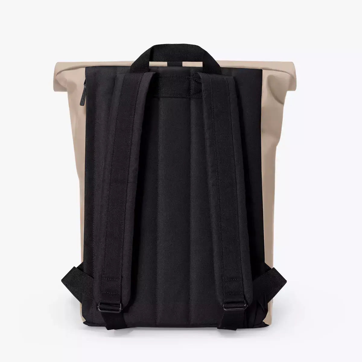 Jannik Medium Lotus Infinity Sand Backpack back view showcasing durable straps and roll-top closure.