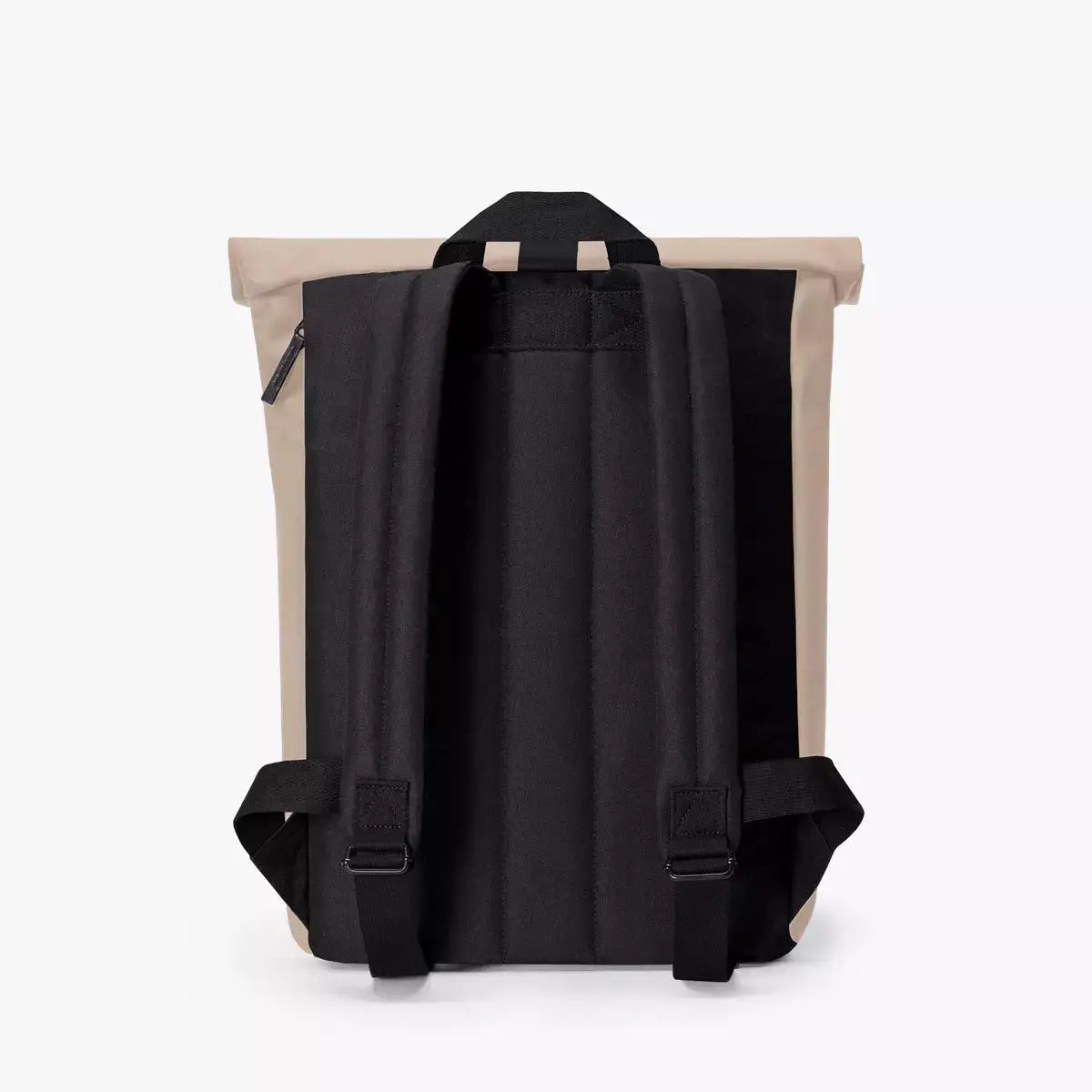 Back view of Jannik Mini Lotus Infinity Sand Backpack showing straps and roll-top design