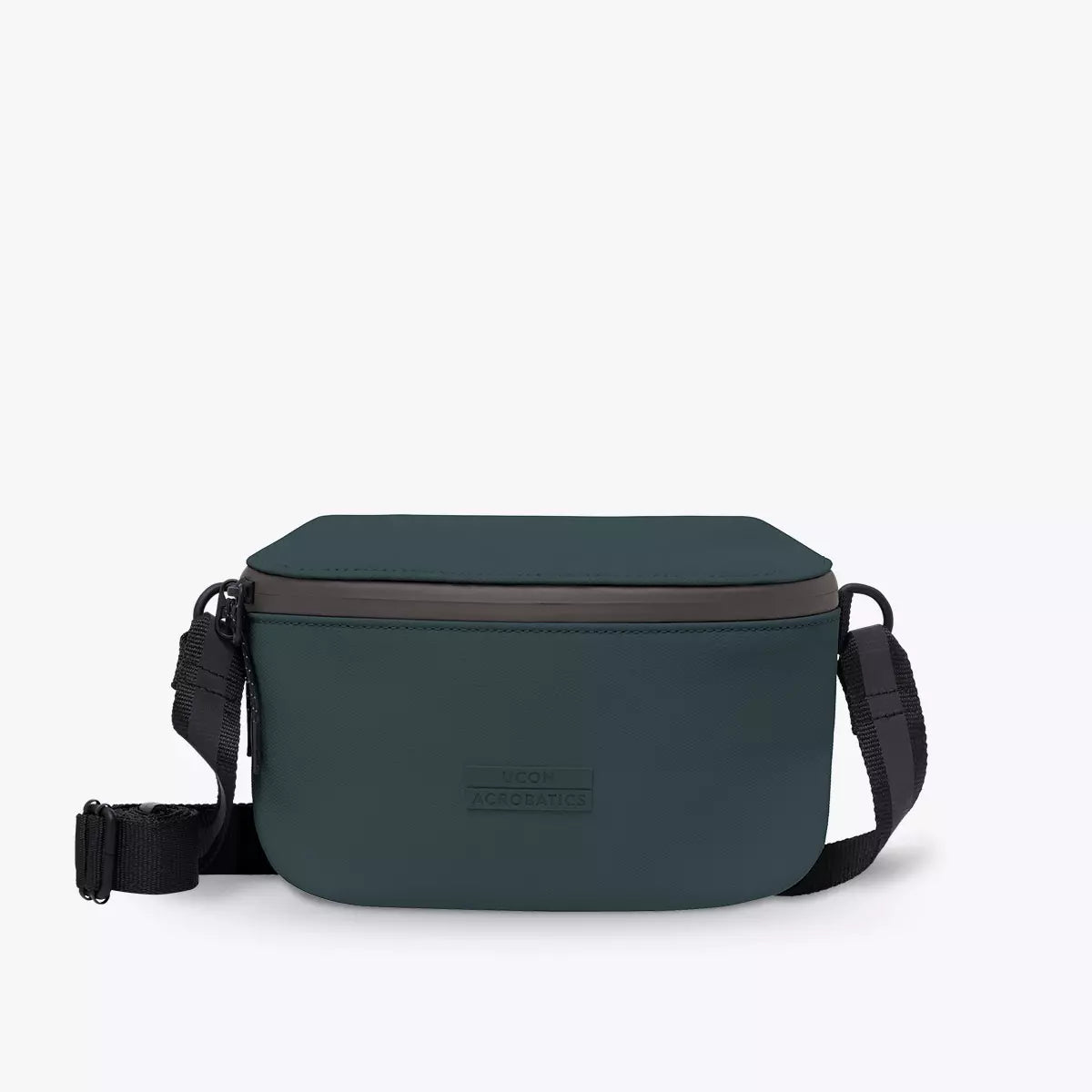 Jona Aloe Forest Bum Bag in dark green, waterproof with zippered compartments and adjustable strap.