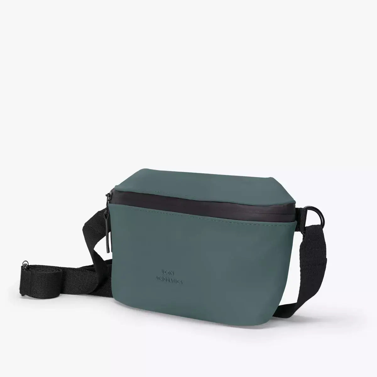 Jona Lotus Infinity Pine Green Bum Bag showing its waterproof design and stylish look.