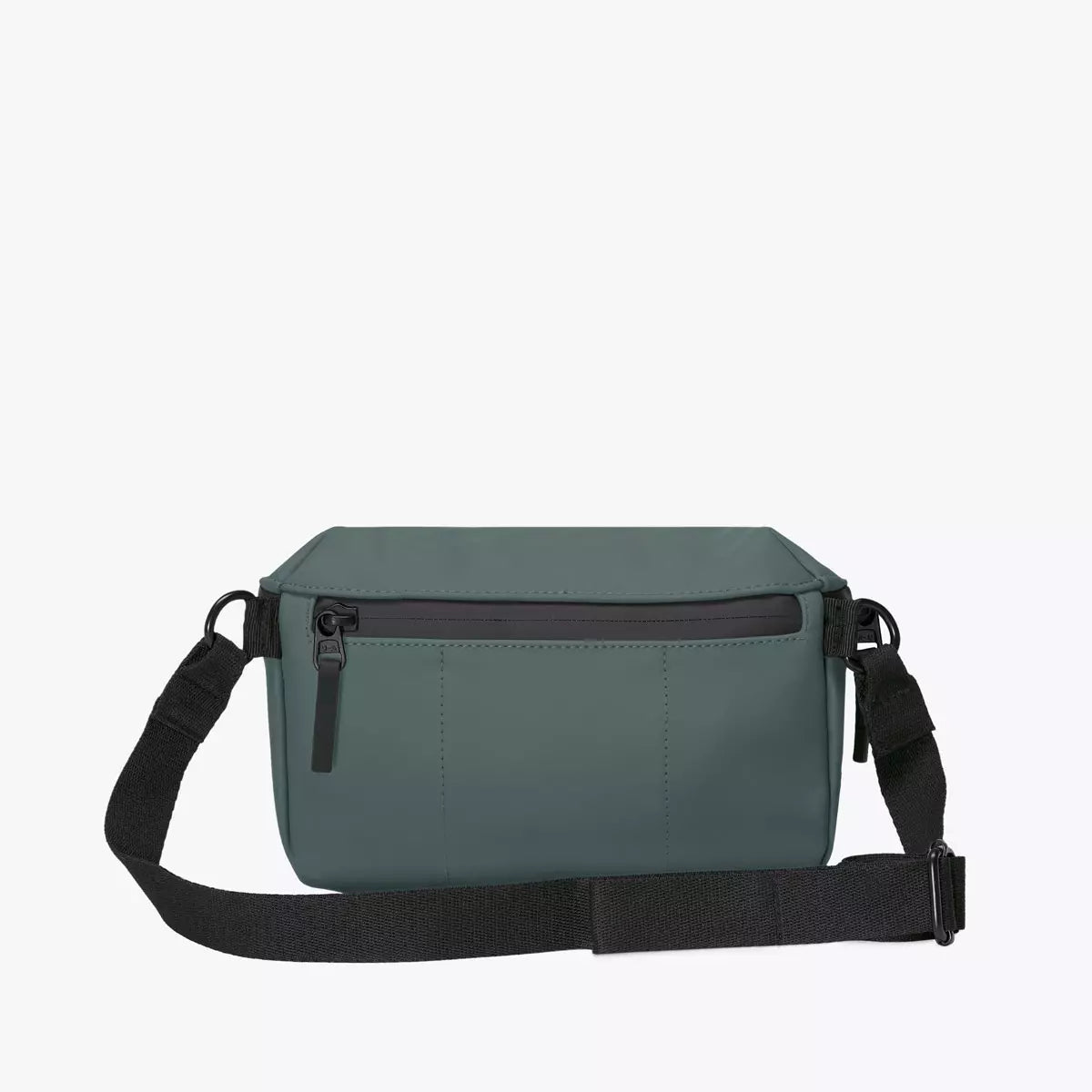 Jona Lotus Infinity Pine Green Bum Bag with black details and adjustable strap, showcasing its waterproof design.