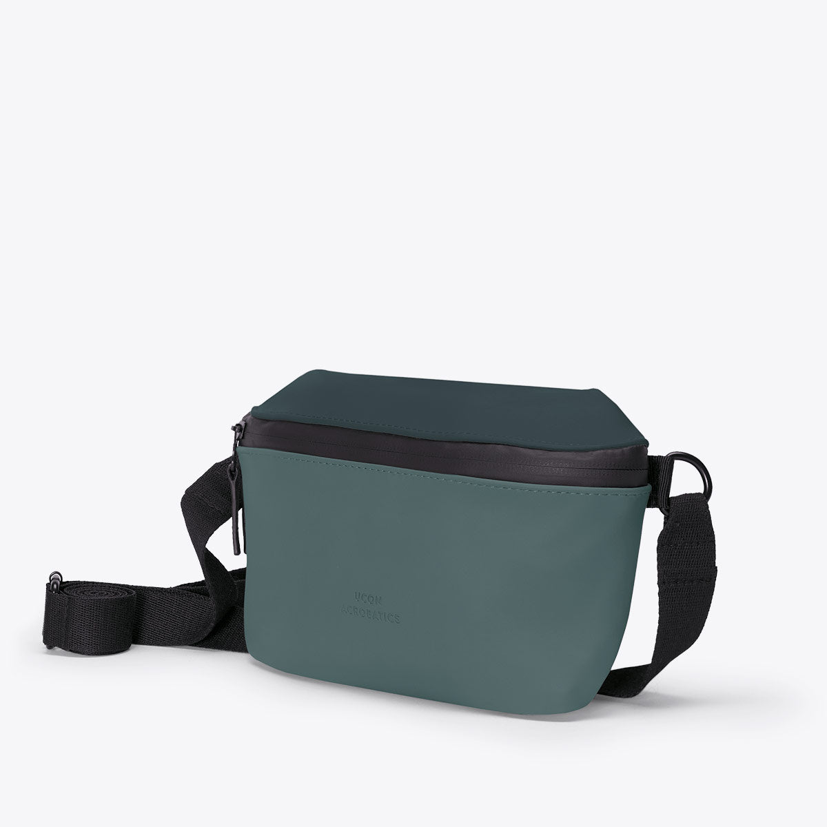 Jona Lotus Forest Pine Green Bum Bag with zippered compartments and adjustable strap, environmentally friendly material.