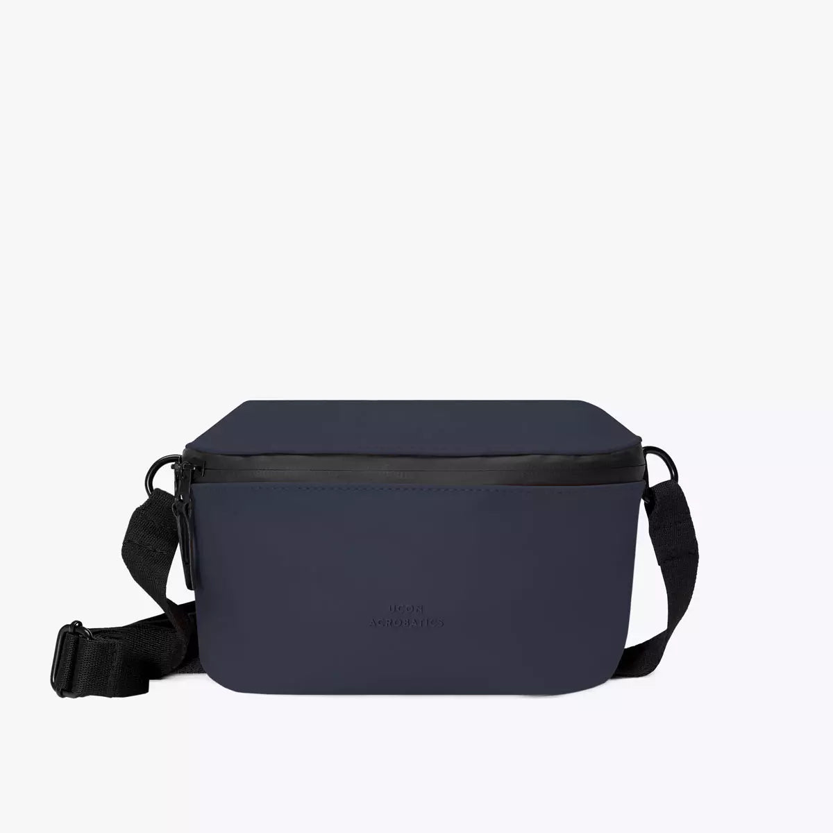 Jona Lotus Infinity Dark Navy Bum Bag with adjustable strap and zipper pockets.
