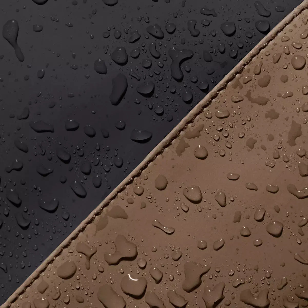 Waterproof material showing droplets on Kumo Medium Lotus Infinity Black Chestnut Backpack surface.