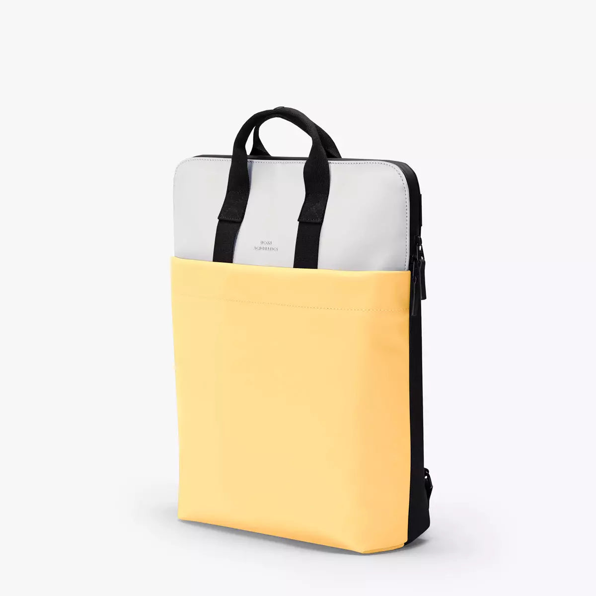 Masao Lotus Infinity Glacier Grey Lemon Backpack showcasing its dual-function design and vibrant colors.