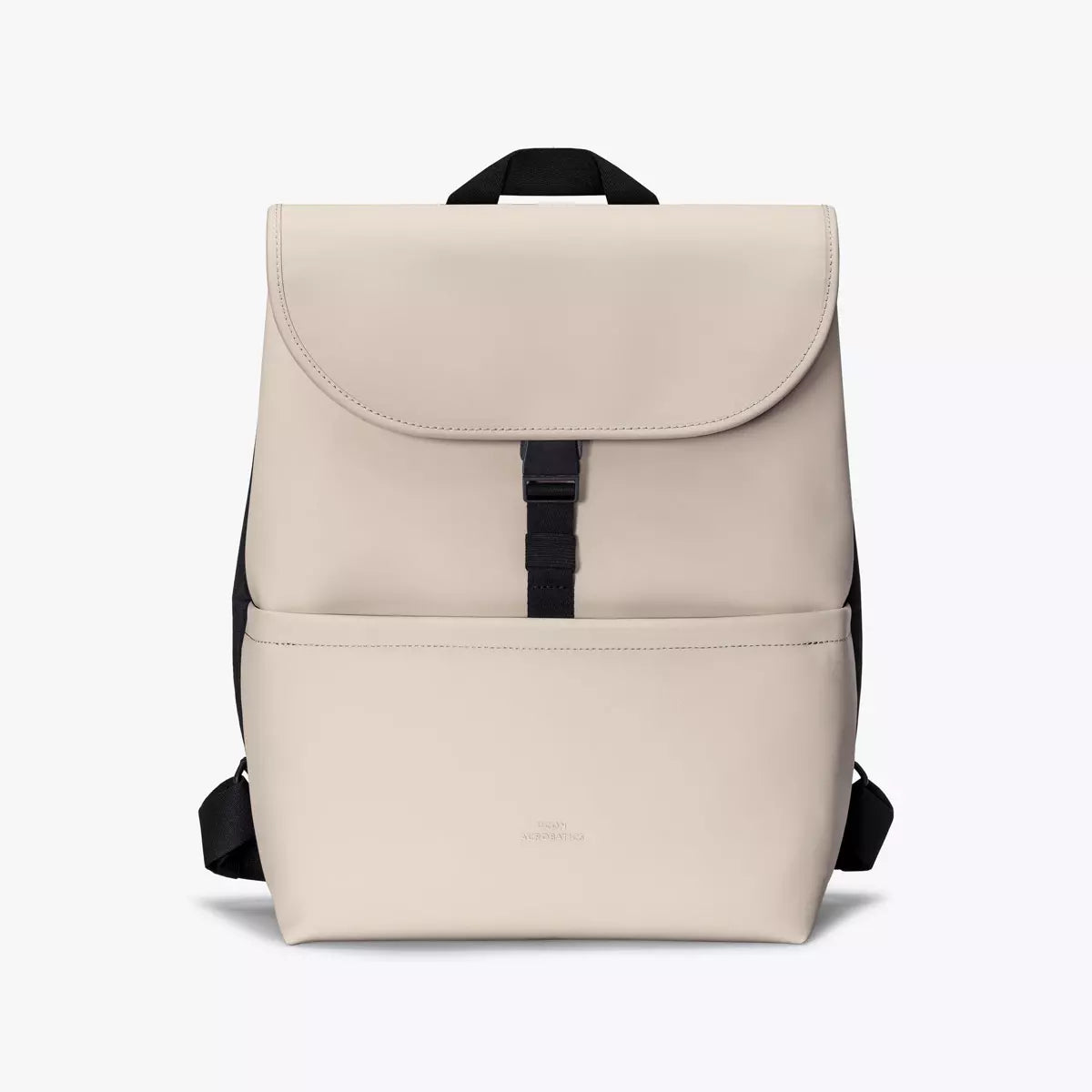 Mion Mini Lotus Infinity Light Sand Backpack with front pocket and padded straps.