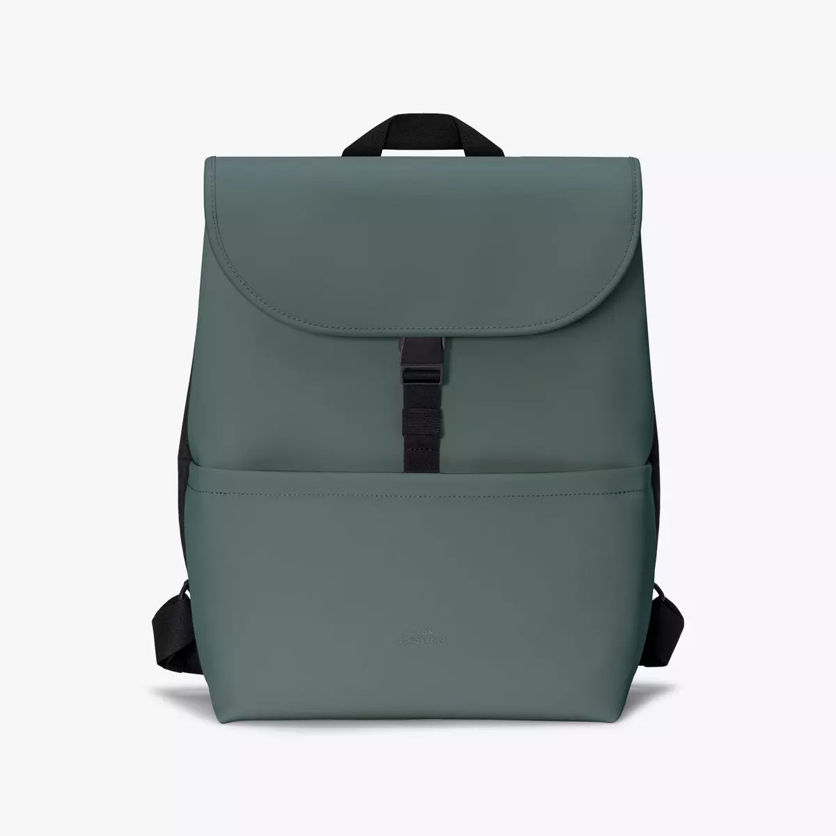 Mion Mini Lotus Infinity Pine Green Backpack with padded shoulder straps and waterproof material.