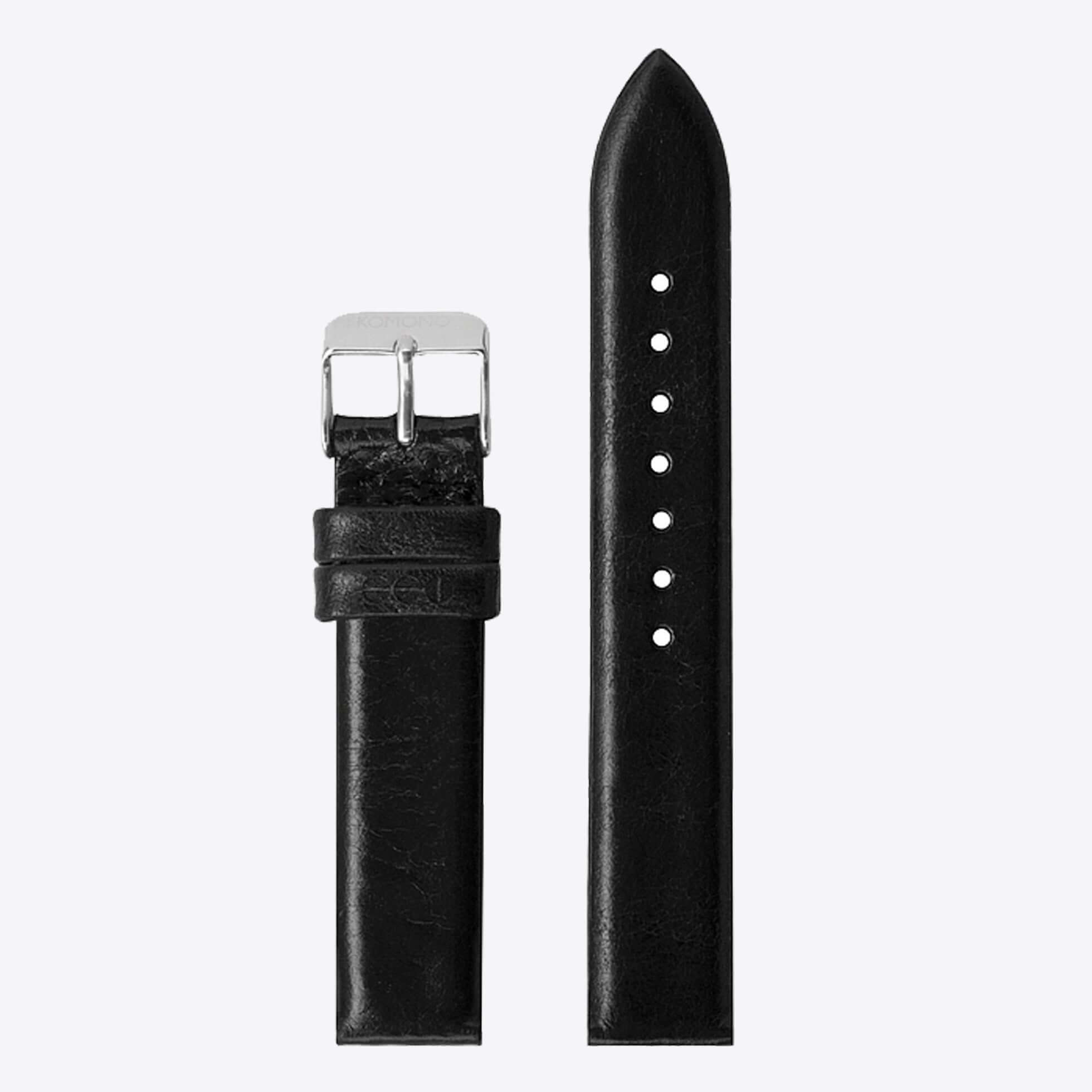 Watch Strap 16 Black Silver