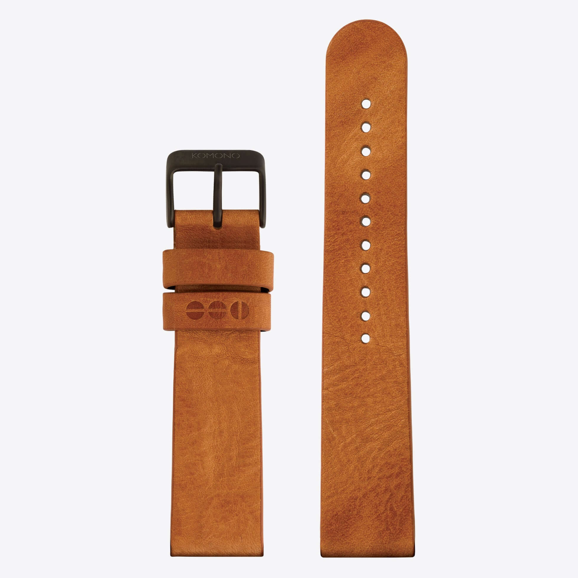 Watch Strap 20 Cognac Black