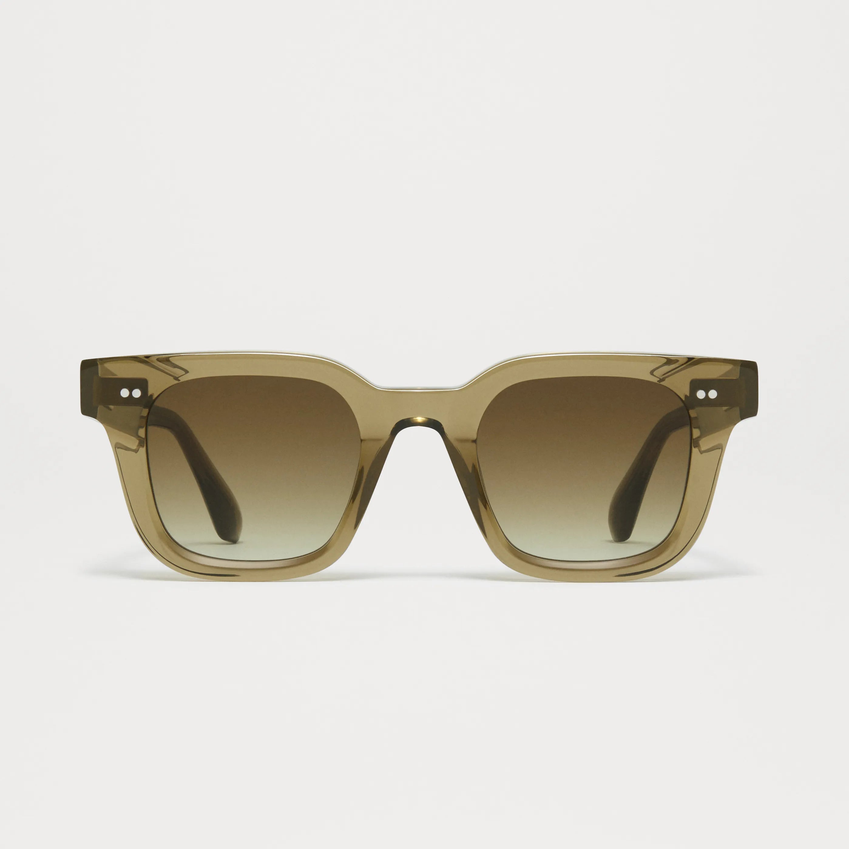 04 Core Green Sunglasses with brown lenses and clear frame, providing 100% UVA + UVB protection and stylish design.