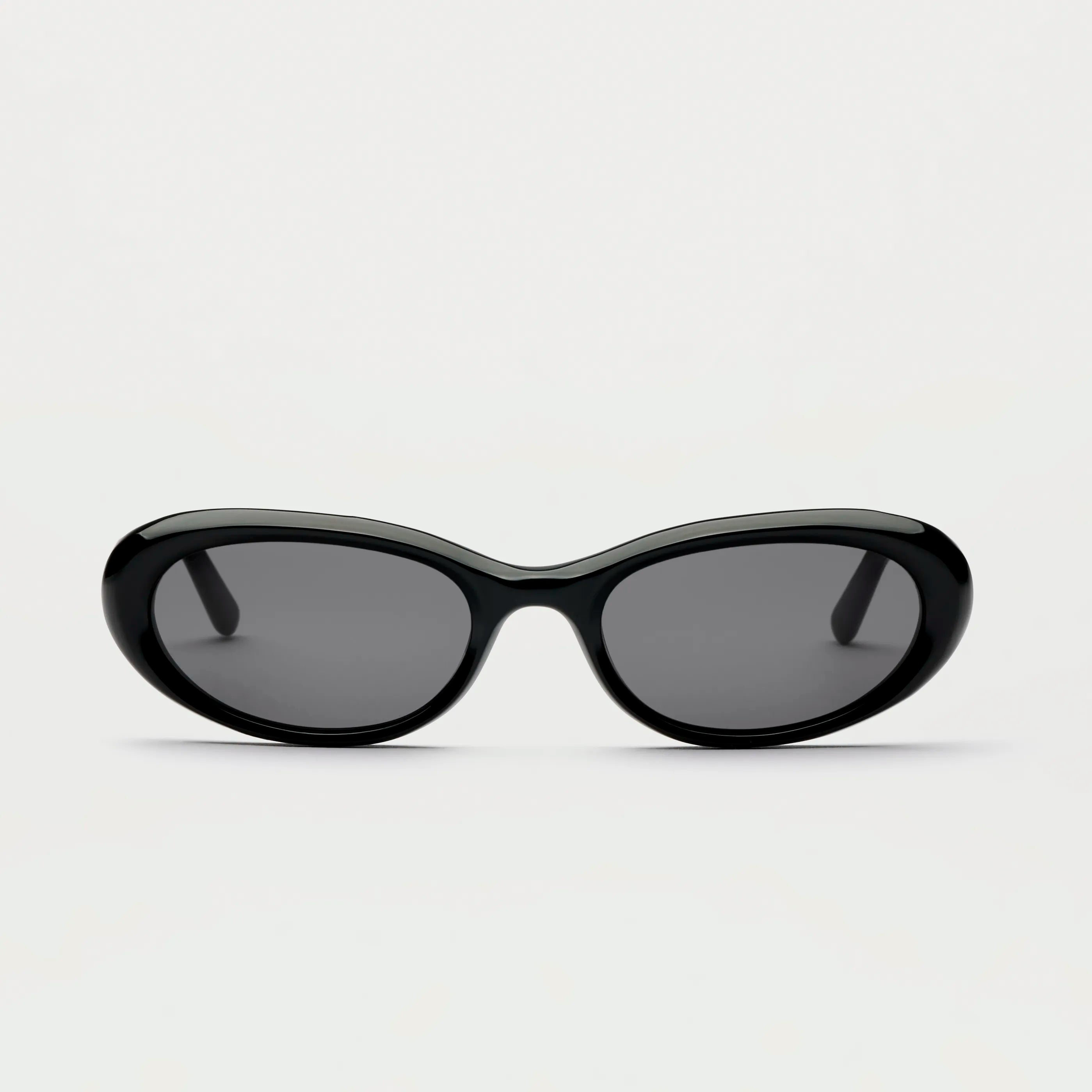 09 Core Black Sunglasses featuring durable Acetate, anti-scratch lenses, unisex design, and 100% UVA + UVB protection.
