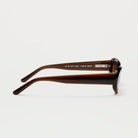 Side view of 09 Core Brown Sunglasses showcasing durable Acetate material and stylish design.