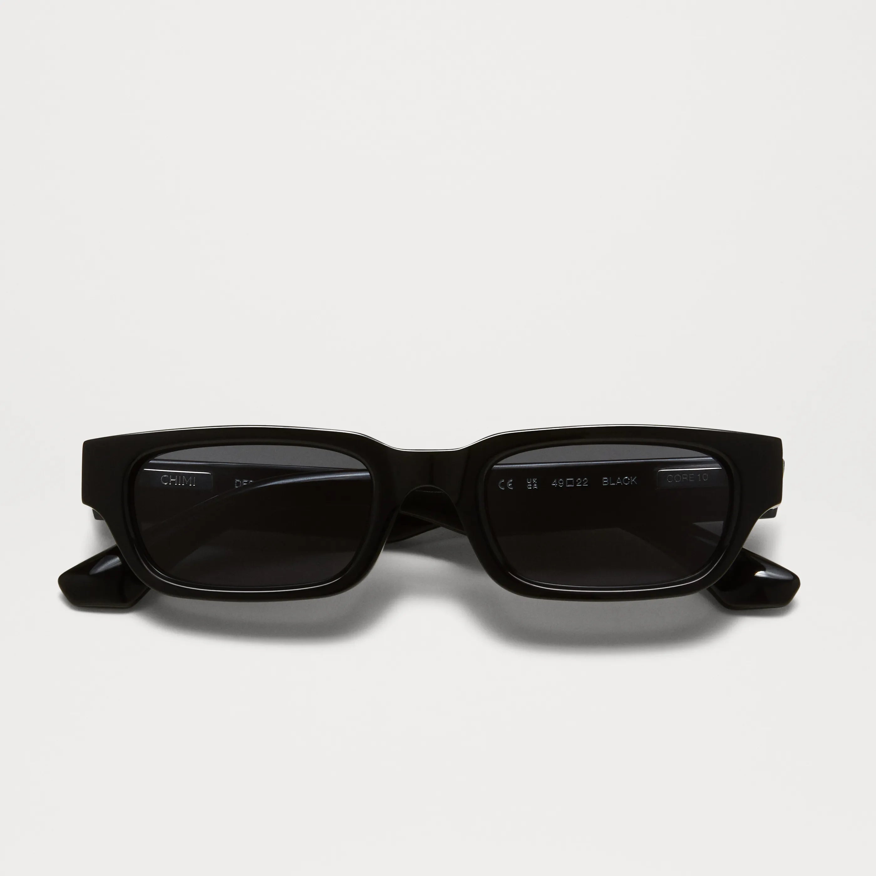 10 Core Black Sunglasses featuring durable Acetate, anti-scratch lenses, and unisex design, ideal for small to medium heads.