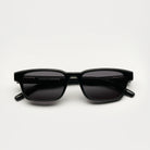 Kasi Black Sunglasses with anti-scratch lenses and durable Acetate, designed in Sweden, featuring UV protection.