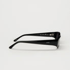 Note Black Sunglasses side view showing sleek black design and durable Acetate material with high-quality finish.
