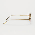 Pantos Gold Sunglasses side view showcasing the stylish gold frame and slender temples.