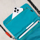 Flat Sacoche Small Purple Washed Silk Nylon Bag with smartphone and tablet compartment