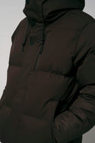 Bayu Black Coffee Coat features waterproof, breathable design with windproof protection and padded insulation.