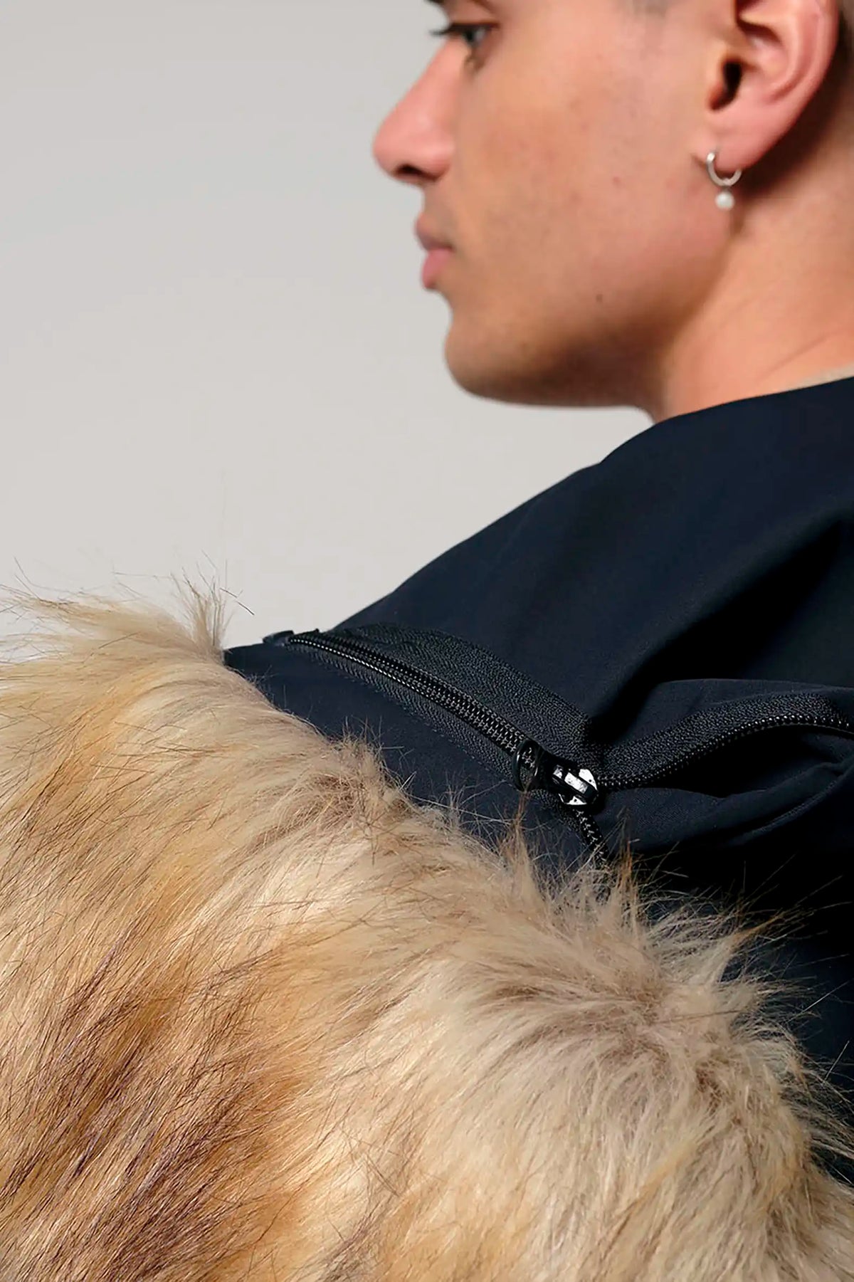 Stratus Sky Captain Blue Parka featuring removable faux fur trim and high performance material.