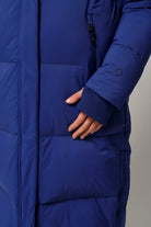 Tsunami Sodalite Blue Coat showcasing a close-up of the ripstop fabric and cuff with thumb hole.