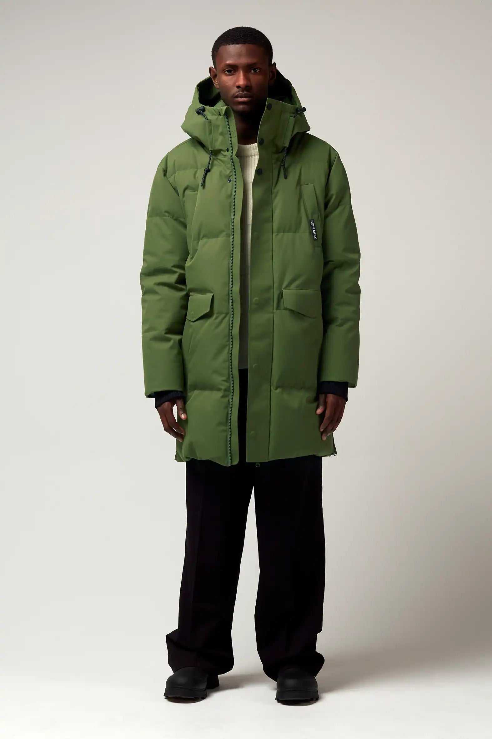 carrycafune カフネeco mouton jacket/エコ GoFranck Climate Bronze Green Coat - FREE 24h delivery