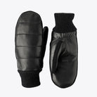 Jeanne Mitt Black Gloves by Hestra, stylish and warm women's leather mittens for cold weather.