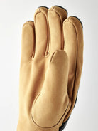 Noah Charcoal Tan Gloves by Hestra, featuring nubuck goat leather palm and wool blend backhand for warmth.