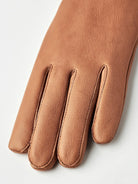 Tiril Cork Gloves by Hestra, women's deerskin gloves showcasing supple leather texture and elegant design.