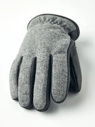 Wilhelm Grey Gloves by Hestra made of elk leather and herringbone wool, warm and durable winter gloves.