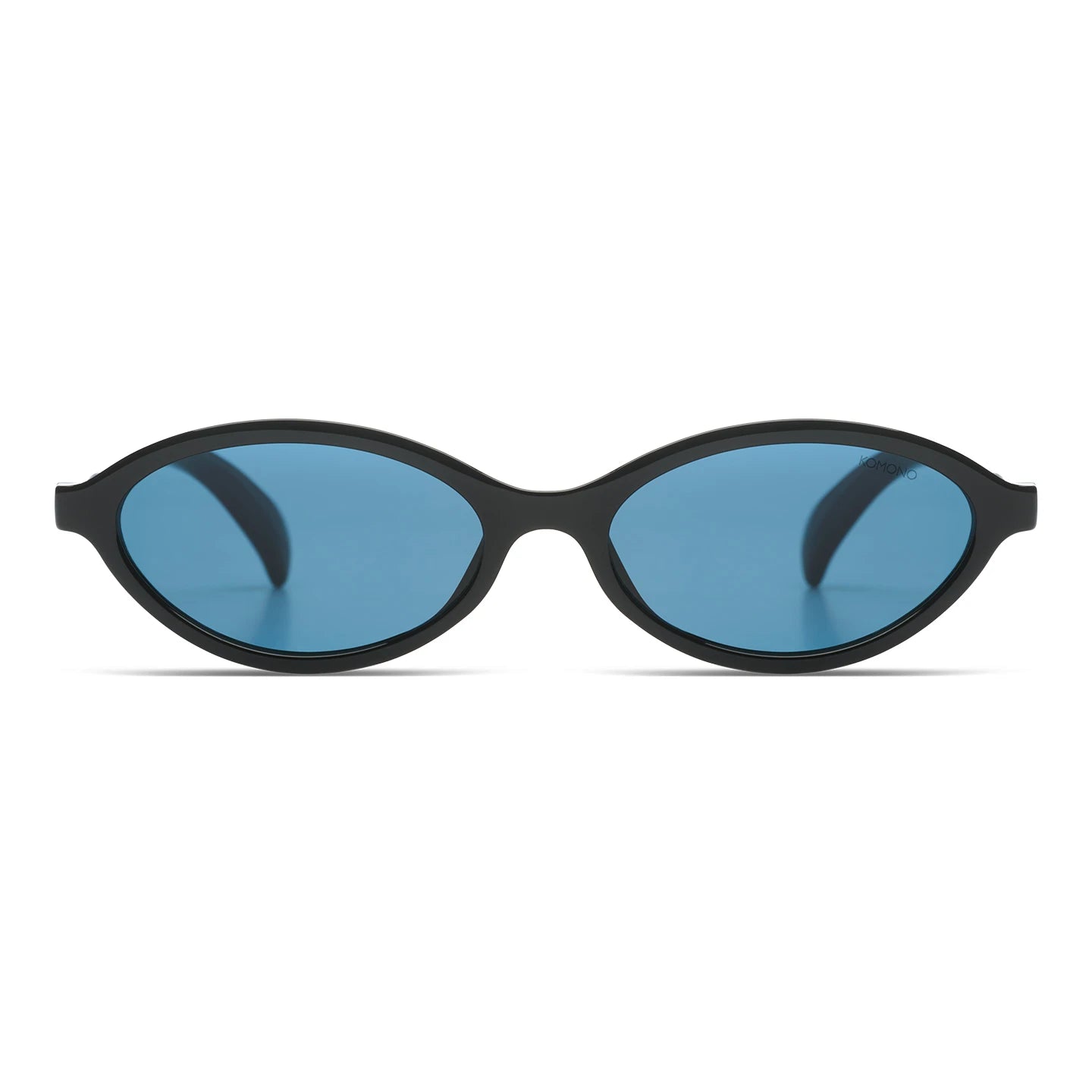 Doris Black Sunglasses with blue lenses and eco-friendly bio nylon frame, UV 400 protection, unisex design.